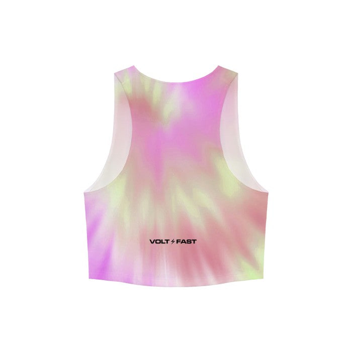 Women's Bolt Sports Crop Top V2 - Yellow/Pink