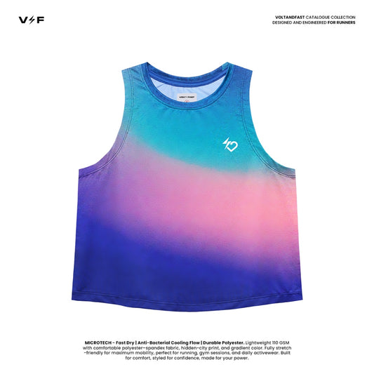 Girls Power Chilton Sleeveless - Gradient Green/Pink