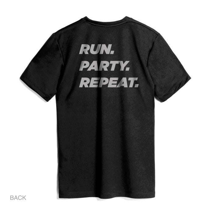 Bolt Running Jersey Run Party Repeat - Black