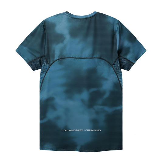 Voltandfast Men's Blaze Tie Dye Running Jersey  - Mountain Green