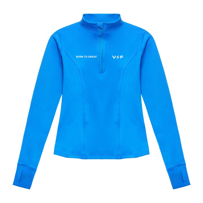 PSR011 x Voltandfast Women's Half Zip Pullover Born To Sweat - Blue