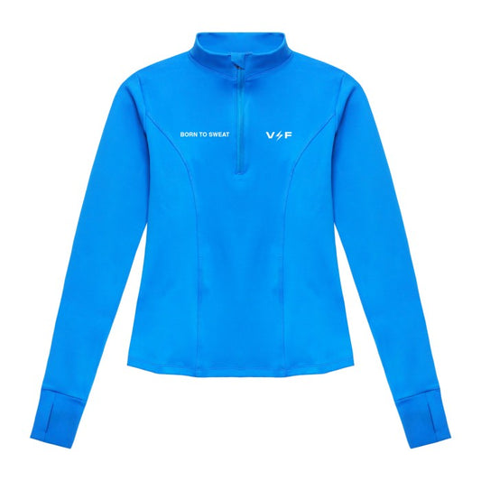 PSR011 x Voltandfast Women's Half Zip Pullover Born To Sweat - Blue