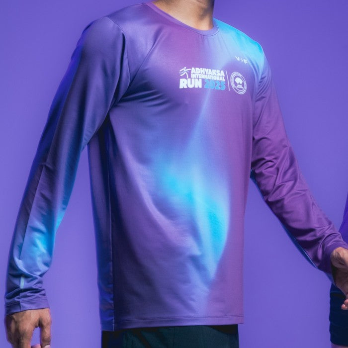 AIR25 VOLTANDFAST- Men's Shadow Running  Long Sleeve - Purple Blue