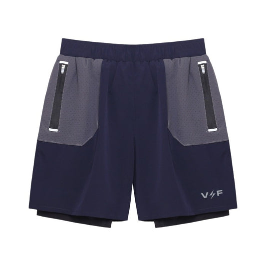 Lightning Running Shorts 2in1 - Navy / Grey