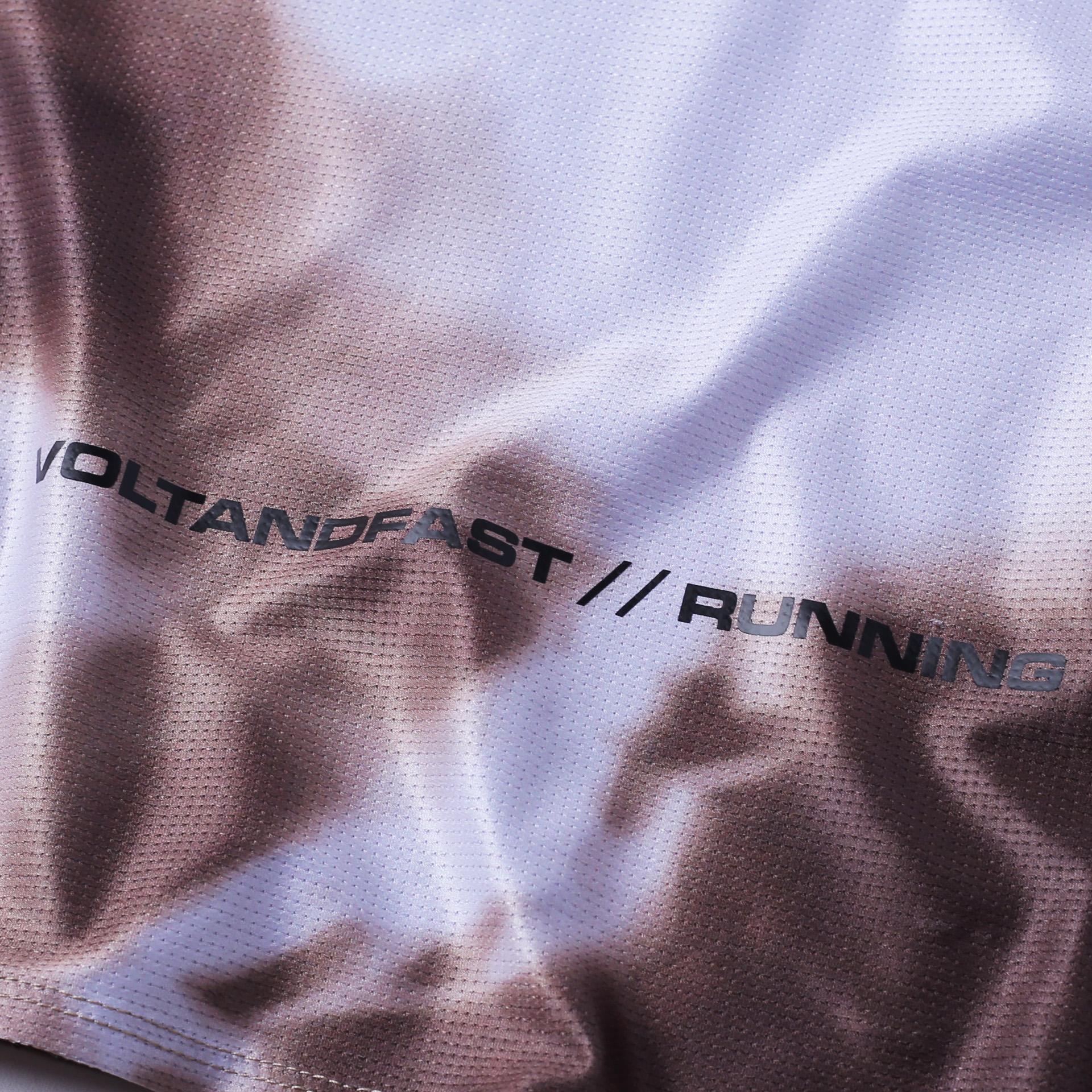 Voltandfast Men's Blaze Tie Dye Running Jersey  - Brown Coffee