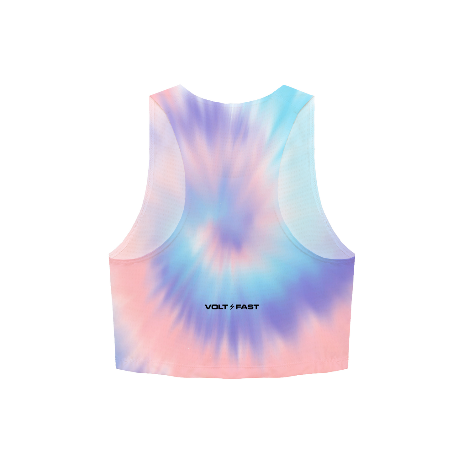 Women's Bolt Sports Crop Top Tie Dye Series - Blue/Siesta