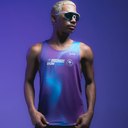 AIR25 VOLTANDFAST- Men's Shadow Running Tank - Purple Blue