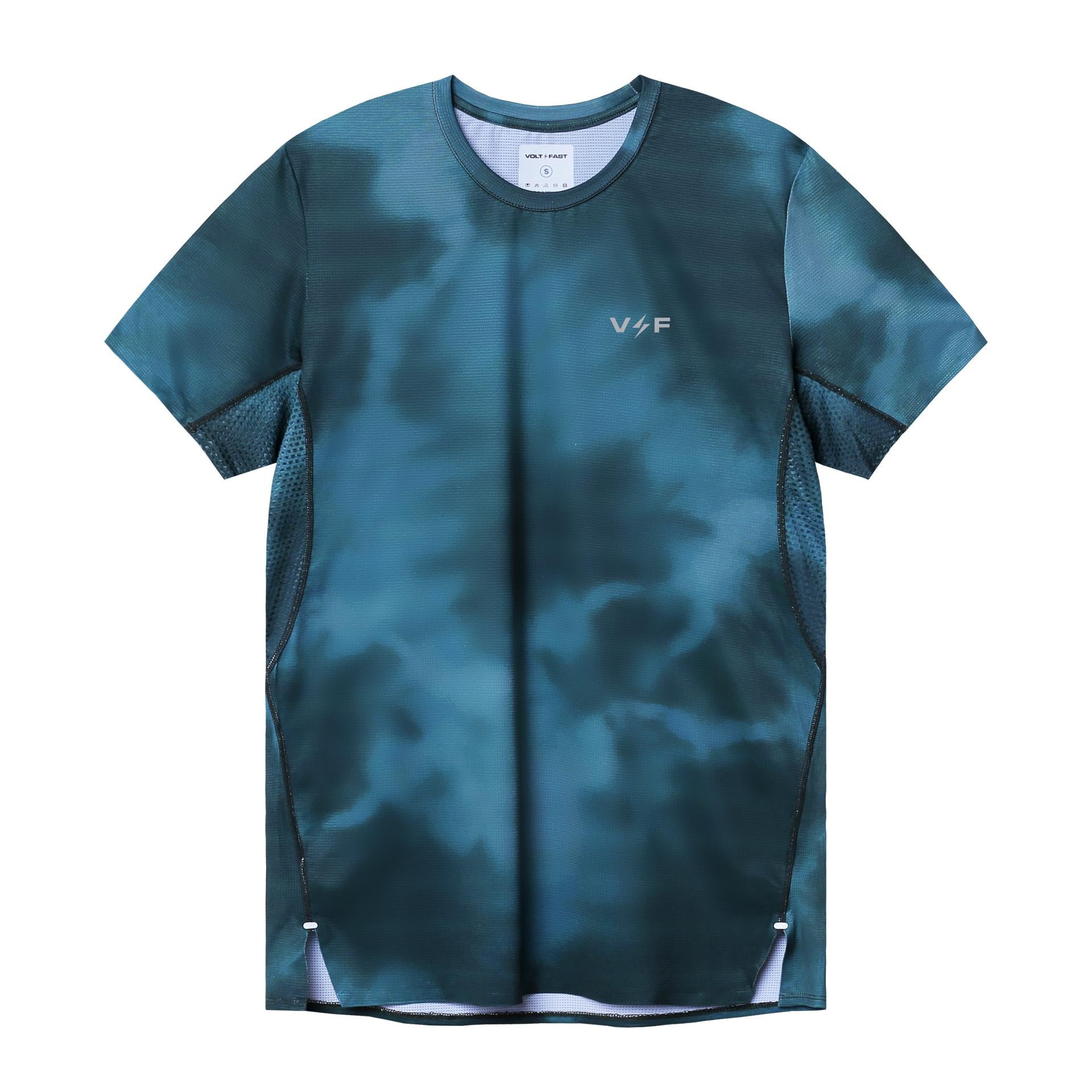 Voltandfast Men's Blaze Tie Dye Running Jersey  - Mountain Green