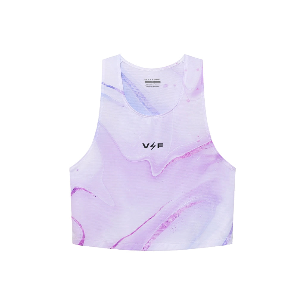 Women's Lightning Crop Top Tie Dye Series V1 - Marble Purple