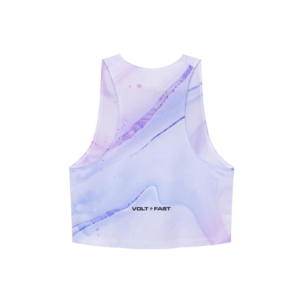 Women's Lightning Crop Top Tie Dye Series V1 - Marble Purple