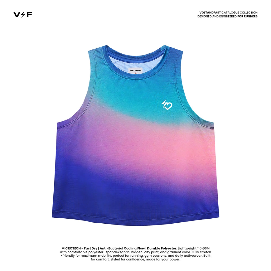 Girls Power Chilton Sleeveless - Gradient Green/Pink