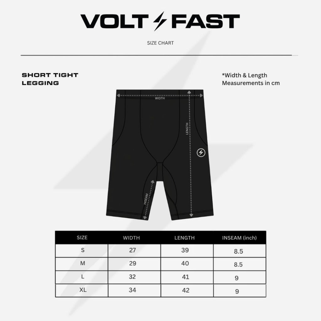 Voltandfast Men's Short Tight Legging - Black