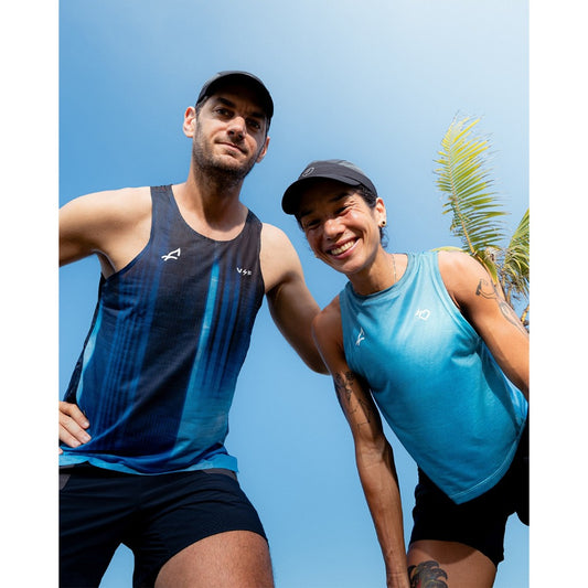 VOLTANDFAST X MHM26 MEN'S GLOM RUNNING TANK - BLUE/BLACK