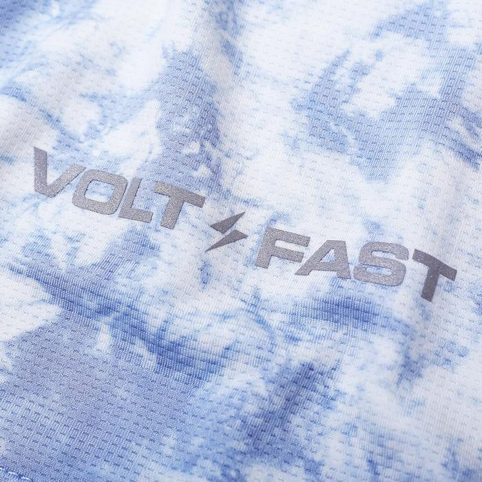 Women's Lightning Crop Top Tie Dye Series V3 - Blue / White