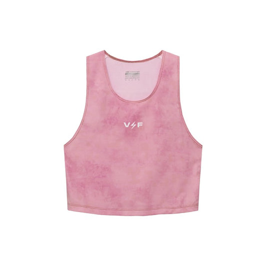 Women's Bolt Sports Crop Top Tie Dye Series - Pink