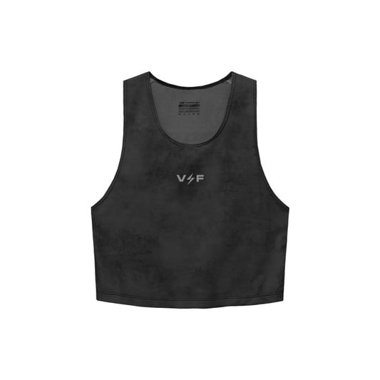 Women's Bolt Sports Crop Top Tie Dye Series - Black